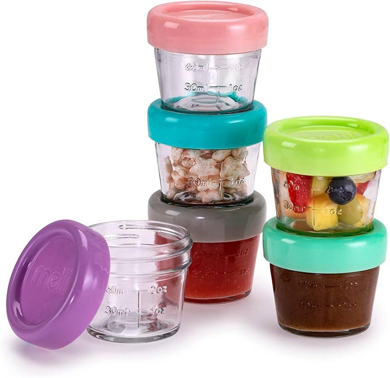 Set de 6 contenedores de Vidrio 118ML, Melii