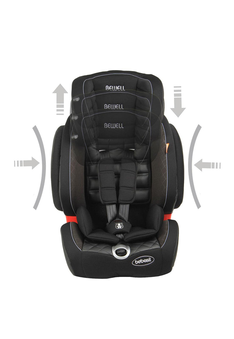 Silla de Auto Butaca Bewell Isofix Negra, Bebesit - KIDSCLUB Tienda ONLINE