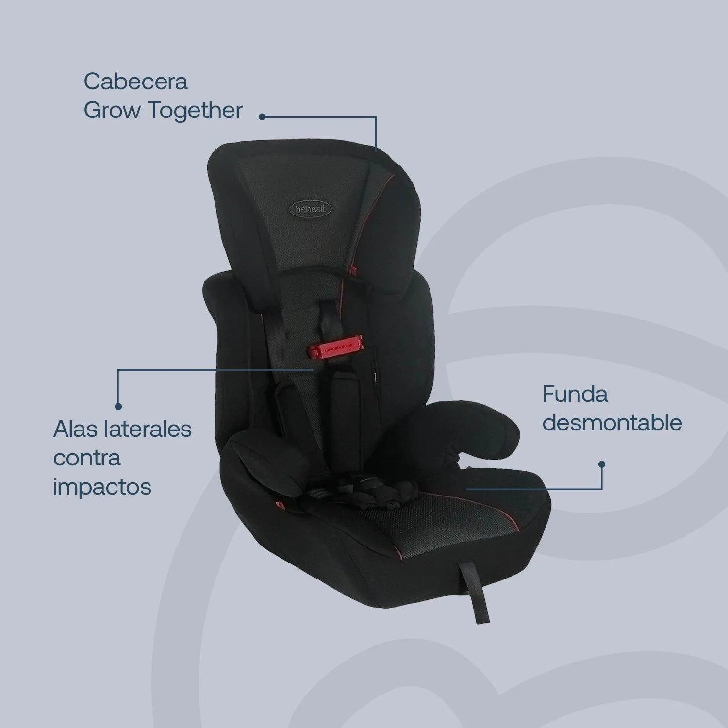 Silla de Auto Butaca Suzuka Negro, Bebesit - Kidsclub