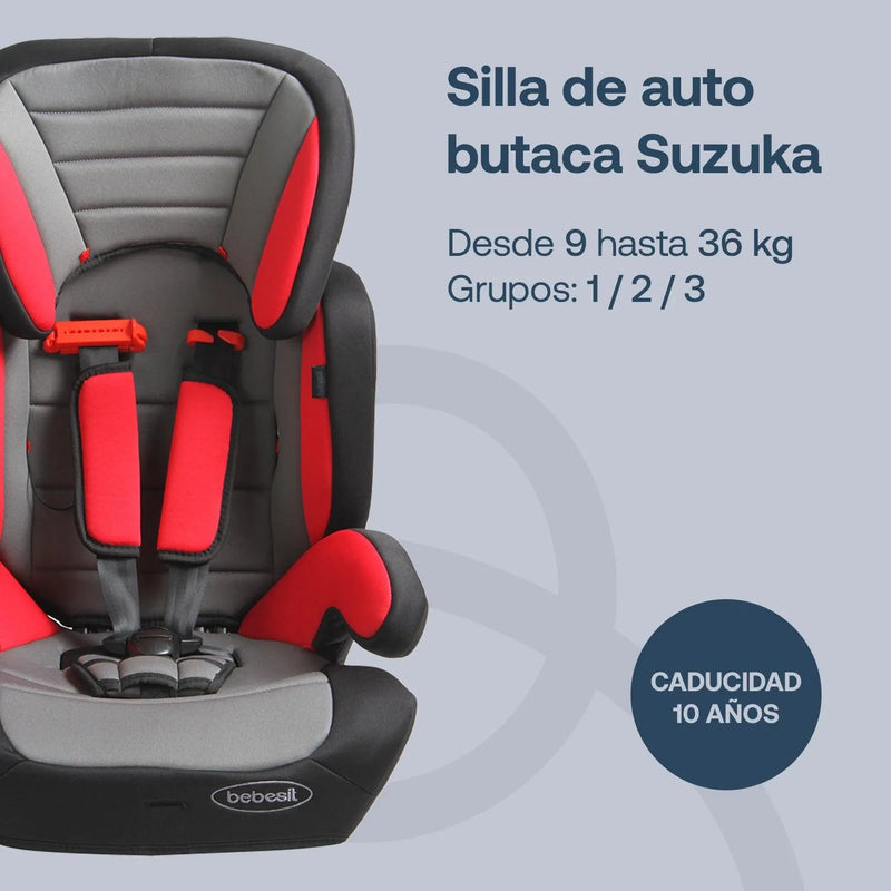 Silla de Auto Butaca Suzuka Roja, Bebesit - KIDSCLUB Tienda ONLINE