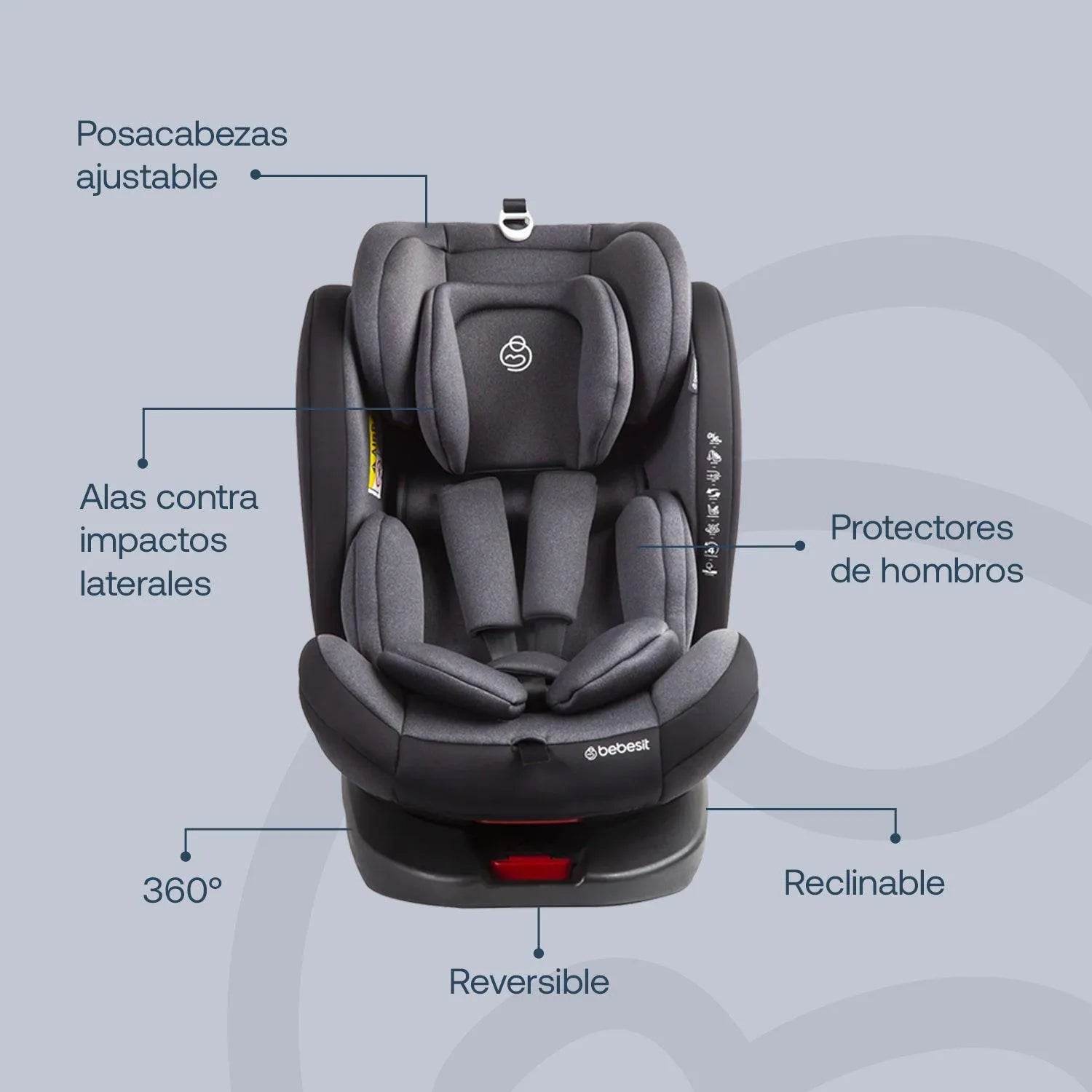 Silla de Auto Saturn Gris, Bebesit - Kidsclub