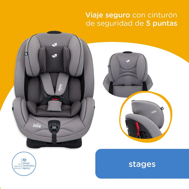 Silla de Auto Stages Gray Flannel, Joie - KIDSCLUB Tienda ONLINE