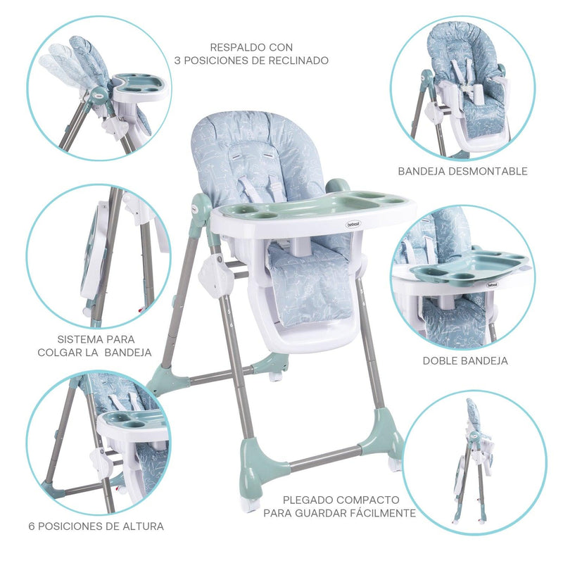 Silla de Comer Multiposiciones Snack SX Verde, Bebesit - KIDSCLUB Tienda ONLINE