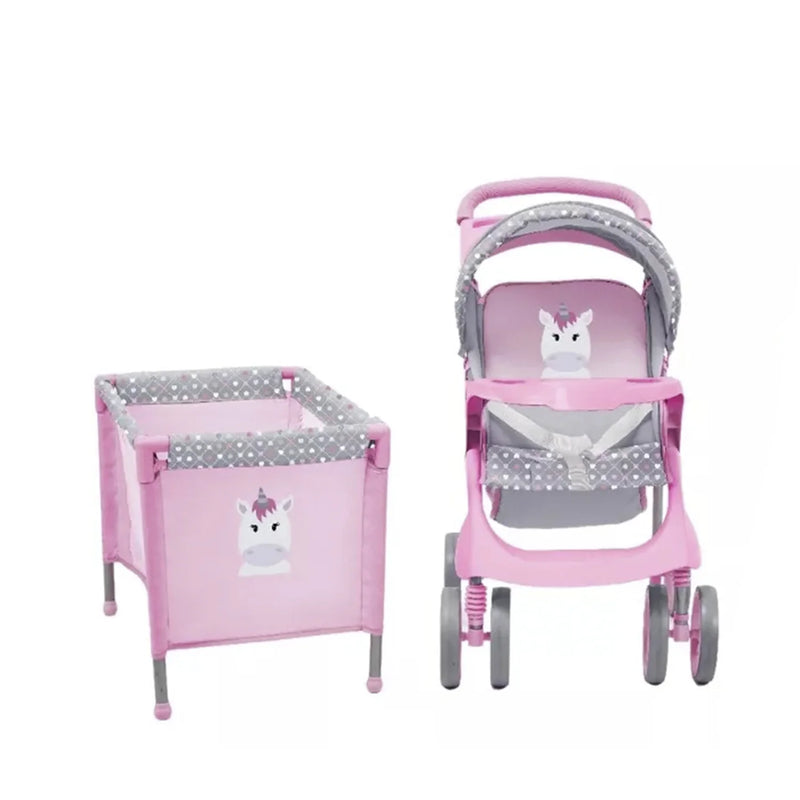 Juguete Muñeca Coche travel con cuna rosado, Bebesit