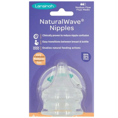 TETINA LANSINOH NATURAL WAVE 2 UNDS FLUJO MEDIO - KIDSCLUB Tienda ONLINE