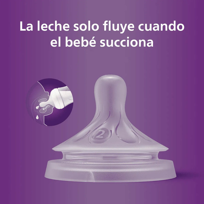 Tetina Natural Response Flujo lento 0 meses + 2 unidades SCY962/02, Avent - KIDSCLUB Tienda ONLINE