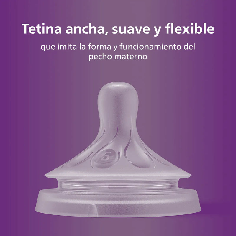 Tetina Natural Response Flujo para espesos 6 meses + 2 unidades SCY966/02, Avent - KIDSCLUB Tienda ONLINE