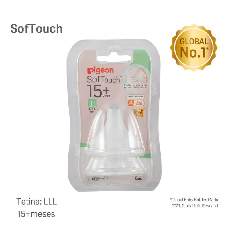 Tetina Repuesto Softouch LLL 2 Unidades, Pigeon - KIDSCLUB Tienda ONLINE