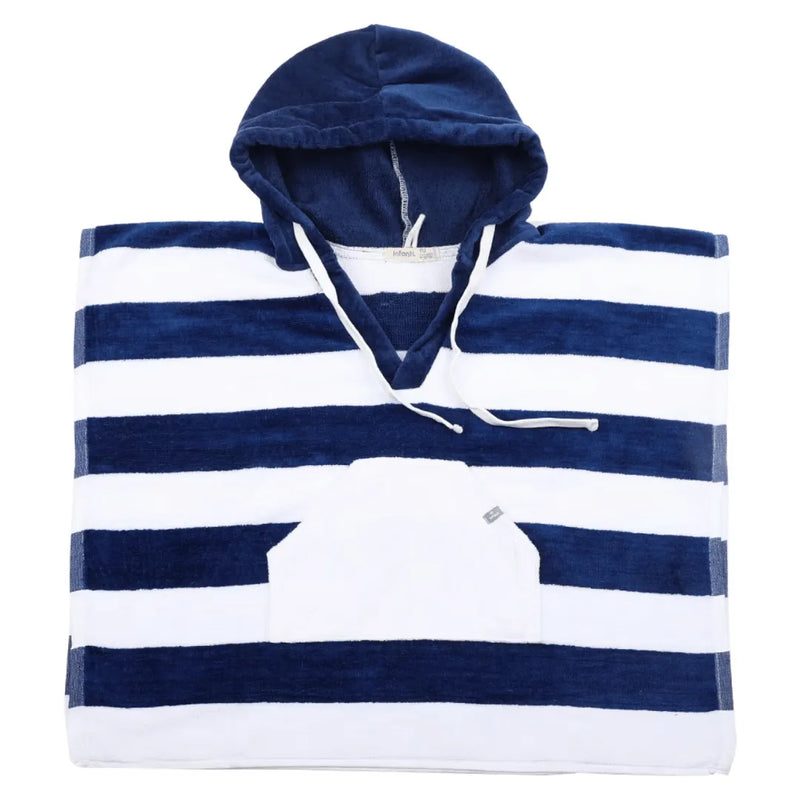 Toalla de Baño Con Capucha Rayas Azul, Infanti - KIDSCLUB Tienda ONLINE
