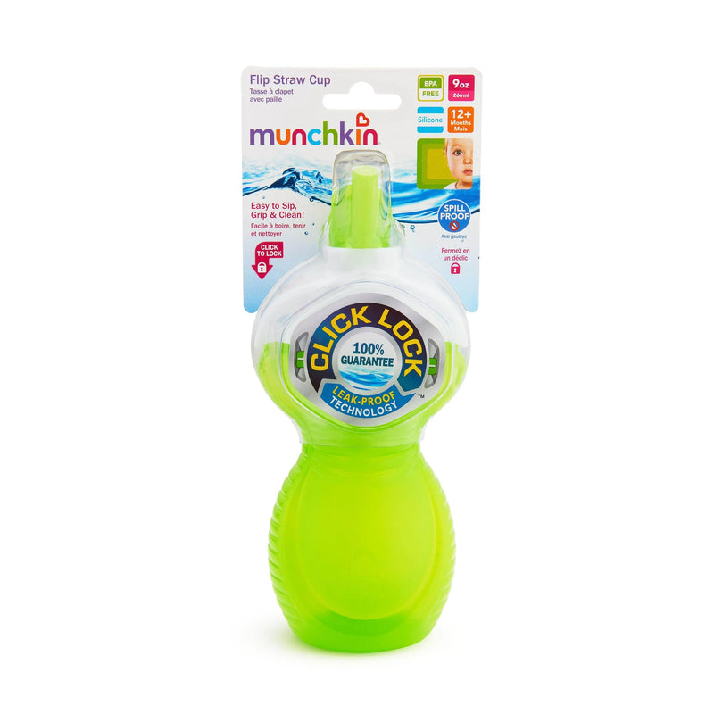 Vaso antiderrame c/bombilla flip click & lock 266 ml, Munchkin - Kidsclub