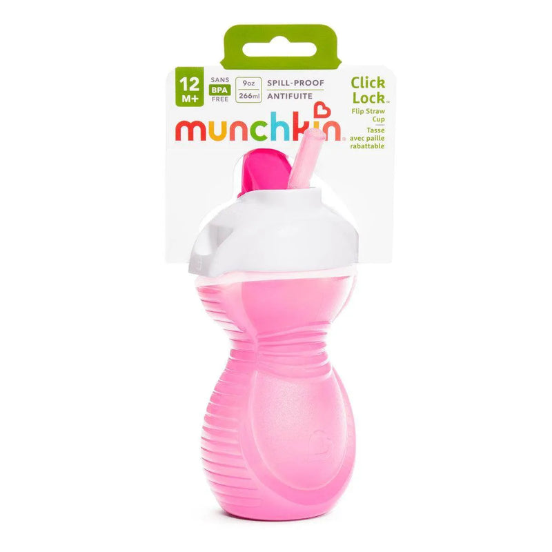 Vaso antiderrame c/bombilla flip click & lock 266 ml, Munchkin - Kidsclub