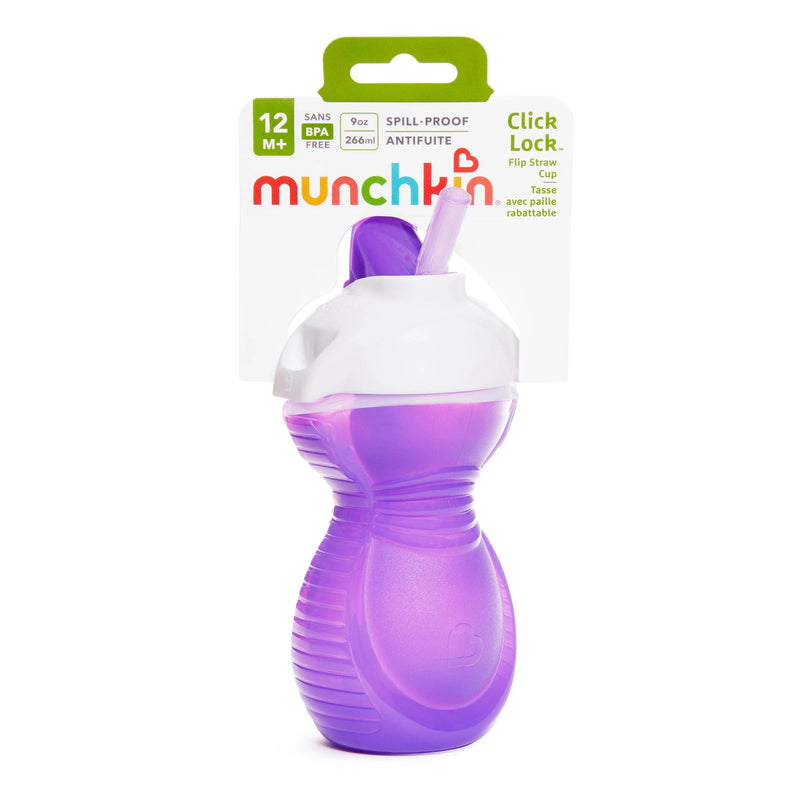 Vaso antiderrame c/bombilla flip click & lock 266 ml, Munchkin - Kidsclub