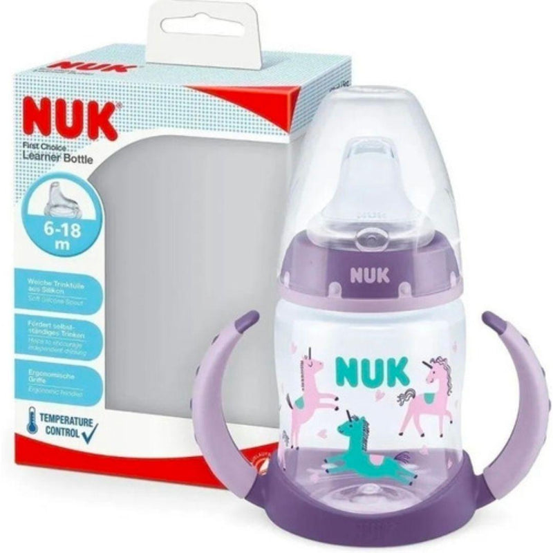 Vaso Aprendizaje NUK SENSOR TEMPERATURA, First Choice boquilla suave de silicona., (150 ml. 6m+) - KIDSCLUB Tienda ONLINE