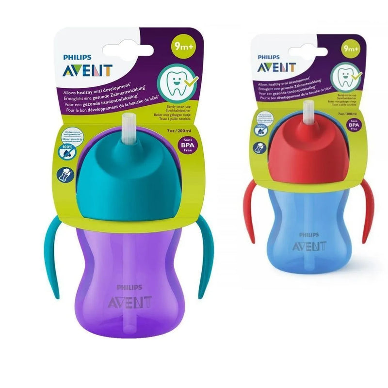 Vaso AVENT con Bombilla 200 ml desde 9 meses(SCF796/01 y SCF796/02) - KIDSCLUB Tienda ONLINE