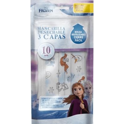 Mascarilla Desechable Frozen Gelatti Kids (Nuevo Formato 10 Unids X Sobre) - KIDSCLUB Tienda ONLINE