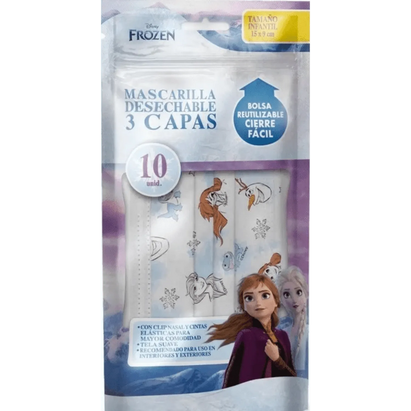 Mascarilla Desechable Frozen Gelatti Kids (Nuevo Formato 10 Unids X Sobre) - KIDSCLUB Tienda ONLINE